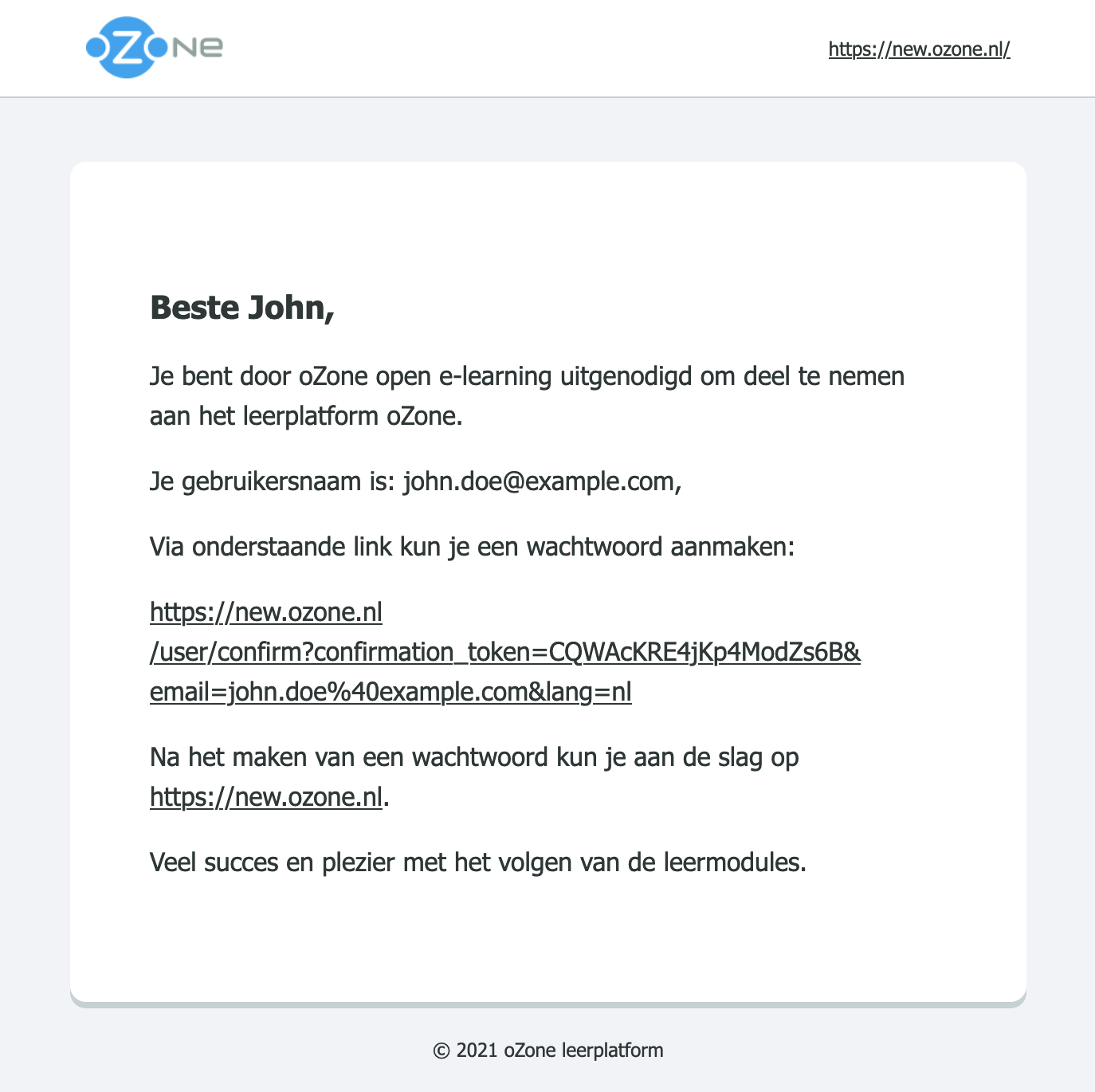 Screenshot e-mailtemplate
