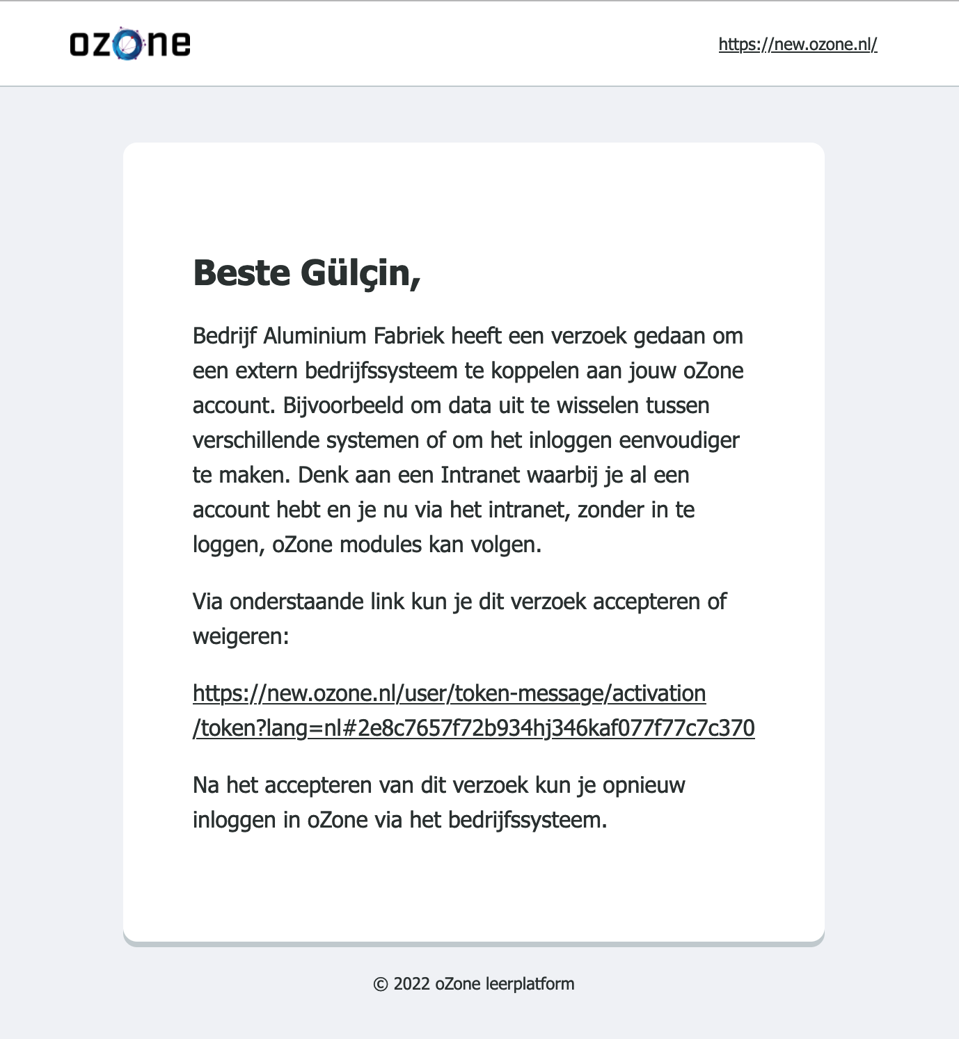 Screenshot SSO koppeling e-mail